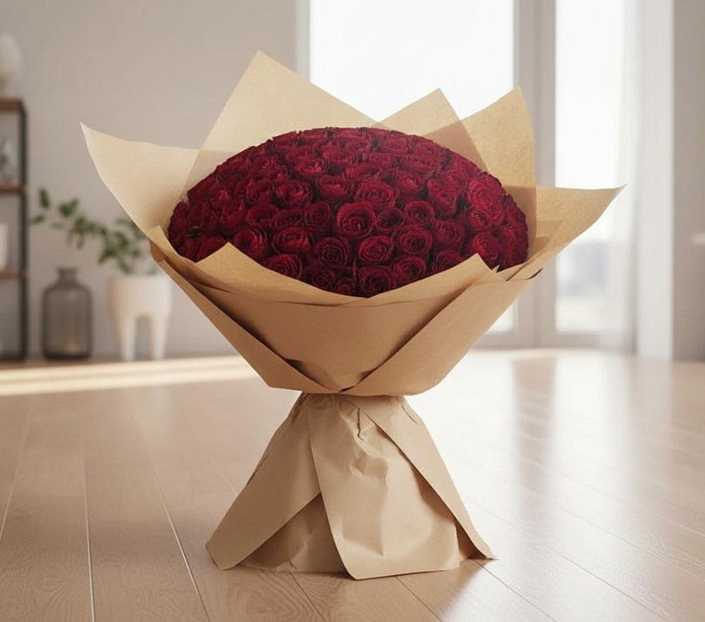 Букет 101 Красная роза в Строкино