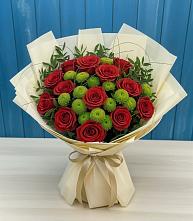 Букет цветов из:  Розы и Хризантемы в Строкино