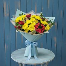 Букет цветов из:  Альстромерии и Хризантемы в Строкино